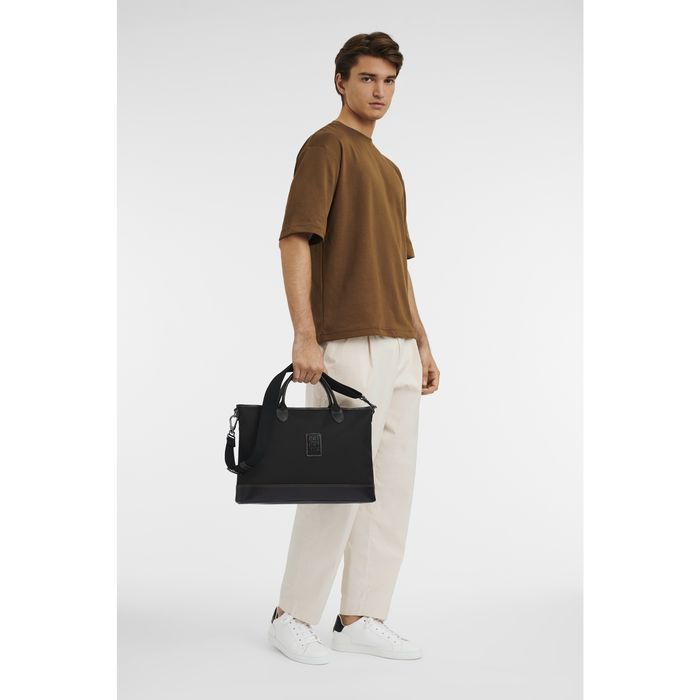 Longchamp Boxford Miesten Salkku Mustat | 1498763-IQ