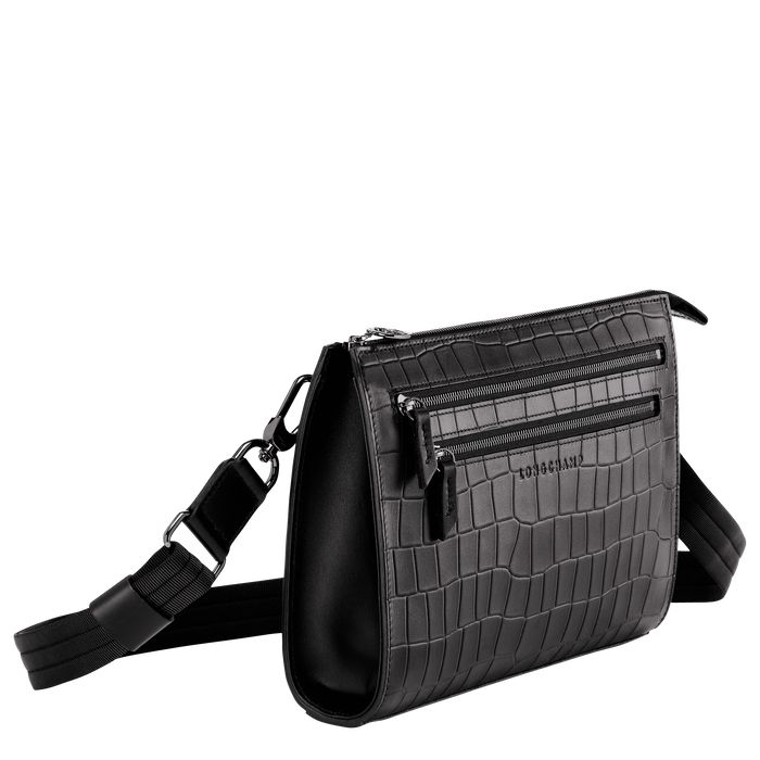 Longchamp Croco Block Miesten Crossbody Laukut Mustat | 7302951-LT