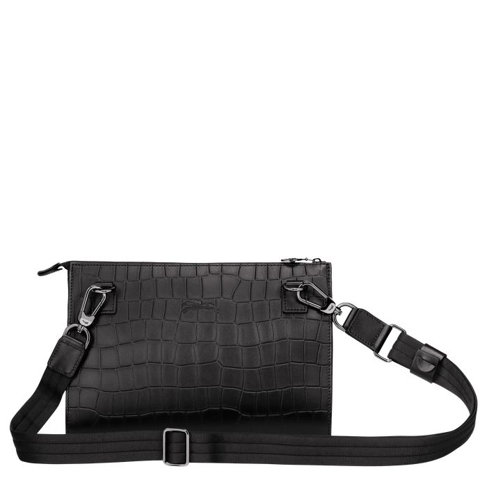 Longchamp Croco Block Miesten Crossbody Laukut Mustat | 7302951-LT