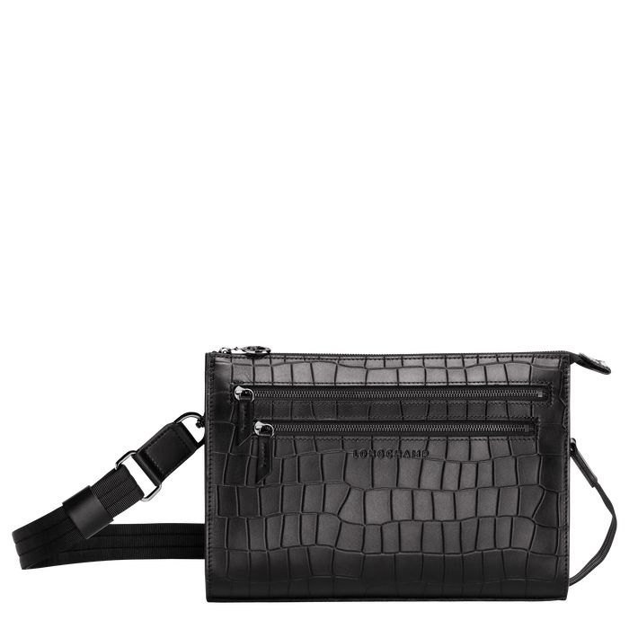 Longchamp Croco Block Miesten Crossbody Laukut Mustat | 7302951-LT