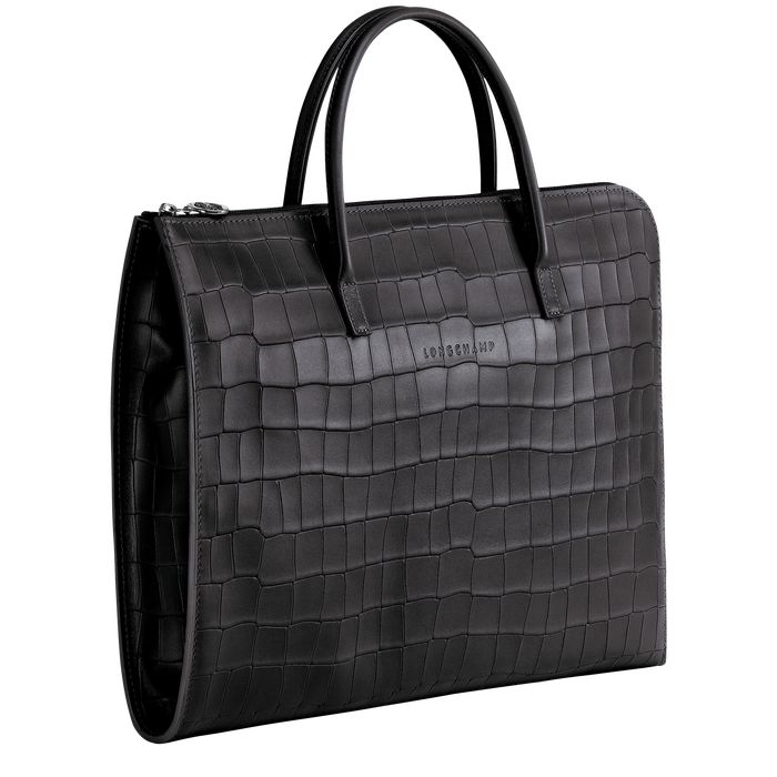 Longchamp Croco Block Miesten Salkku Mustat | 0276954-UT