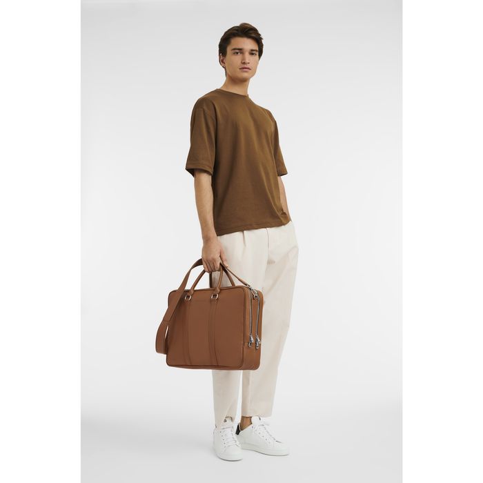 Longchamp Le Foulonne Miesten Salkku Caramel Colour | 8092657-LX